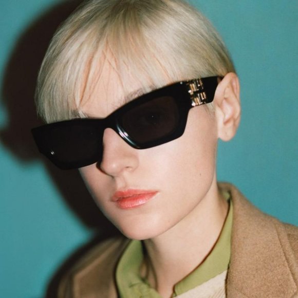 Miu Miu MU09WS 1AB5S0 Black Grey Cat Eye Women Sunglasses - Picture 12 of 14